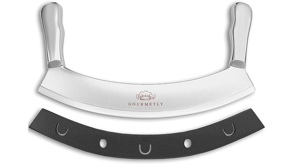 stainless steel mezzaluna knife