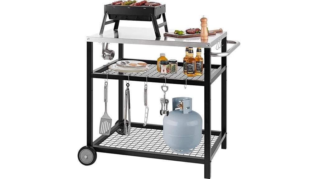 stainless steel pizza cart