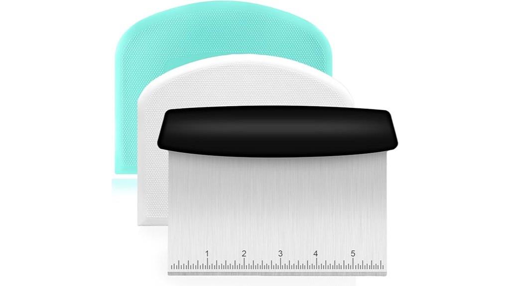 two flexible dough scrapers