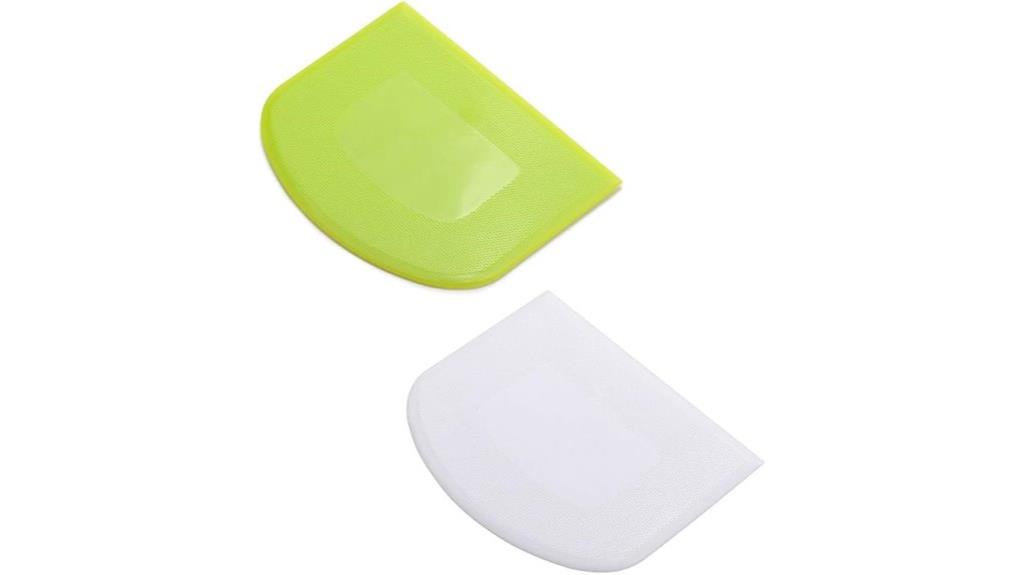 two food grade dough scrapers