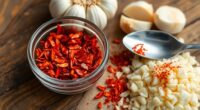 add chili flakes garlic