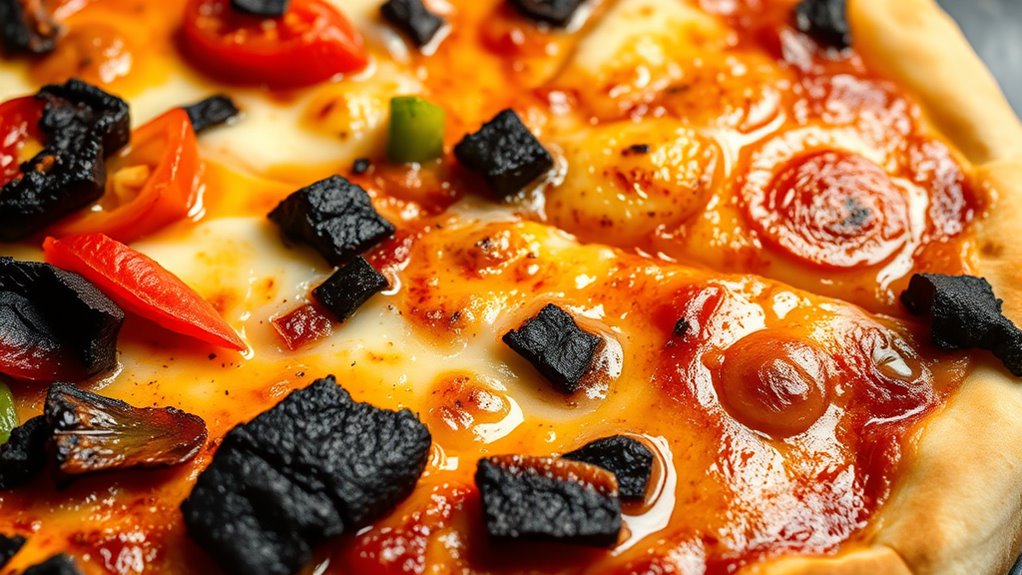 adjust heat remove charred toppings