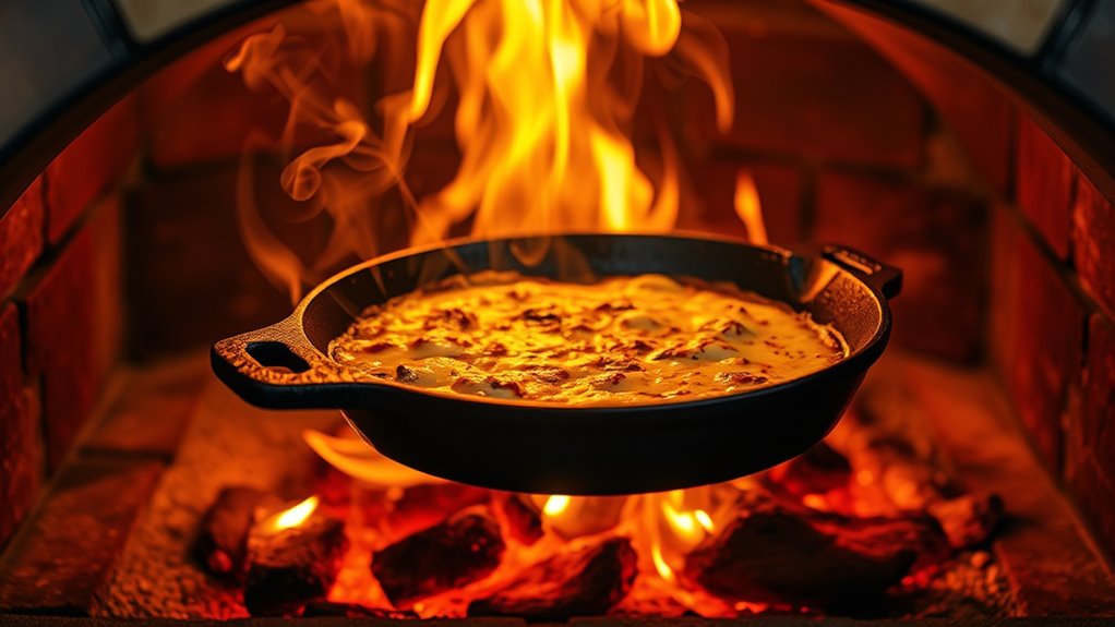 cast iron pizza oven cooking