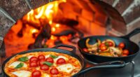 cast iron pizza oven cooking