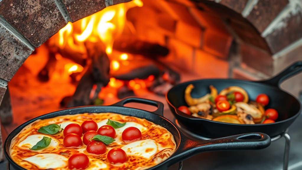 cast iron pizza oven cooking