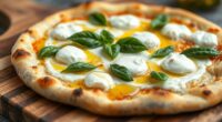 creamy ricotta topped pizzas