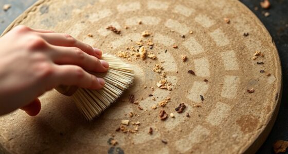 dryly scrub stone debris