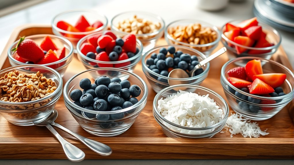 organized attractive topping station