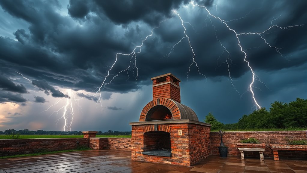 outdoor oven lightning safety