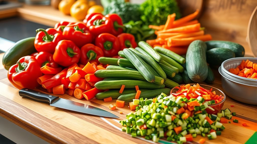 pre chopping vegetables efficiently