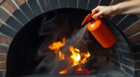 quickly extinguish wood fired oven
