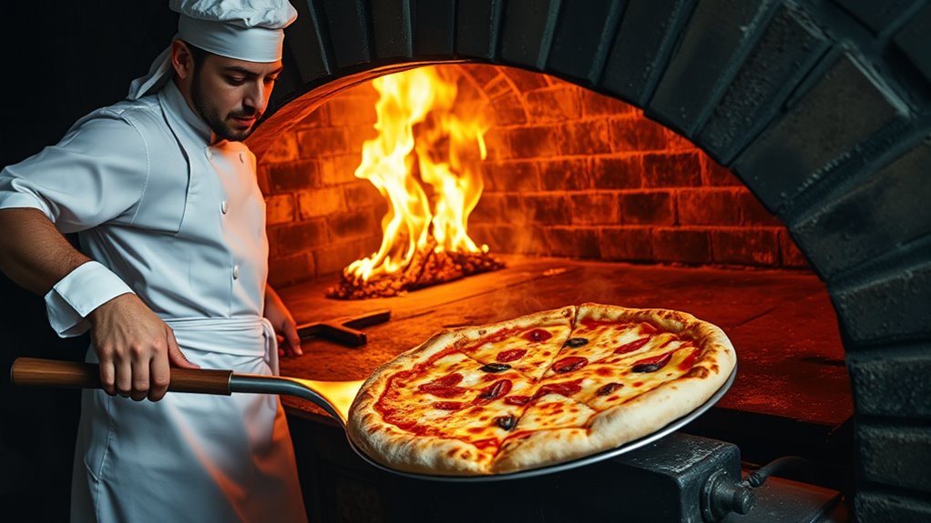 rotate pizza for even cooking