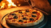 rotate pizzas to prevent uneven cooking