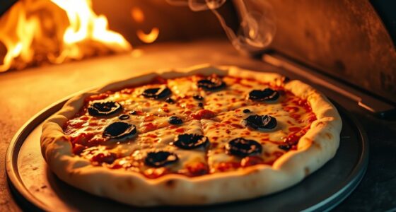rotate pizzas to prevent uneven cooking