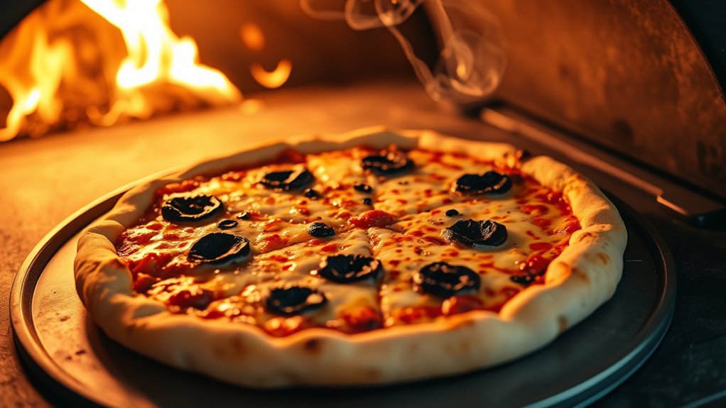 rotate pizzas to prevent uneven cooking