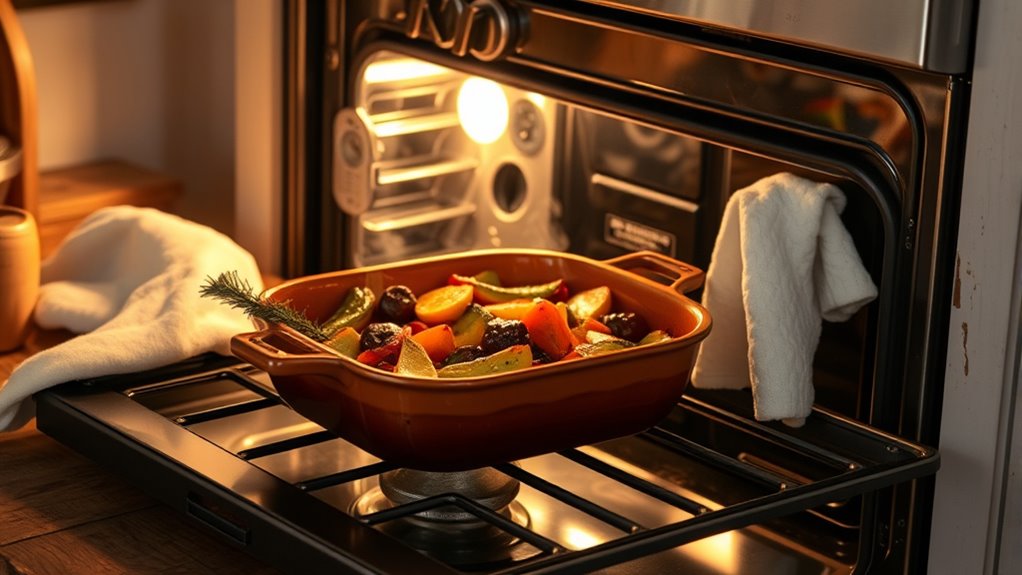 use residual oven heat