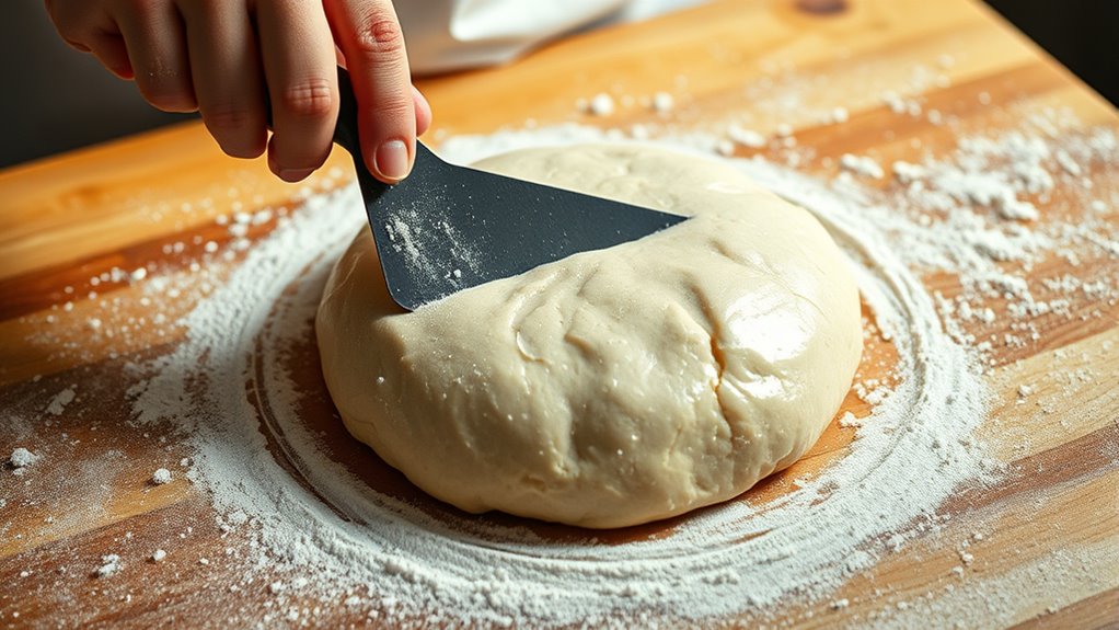 use scraper and flour