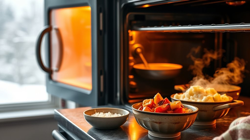 utilize oven residual heat