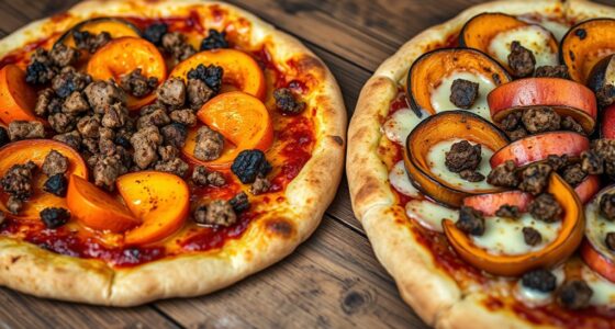 winter squash sausage pizzas