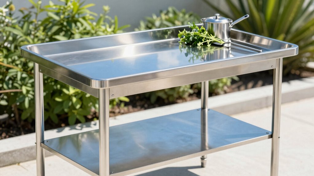 top stainless steel prep tables