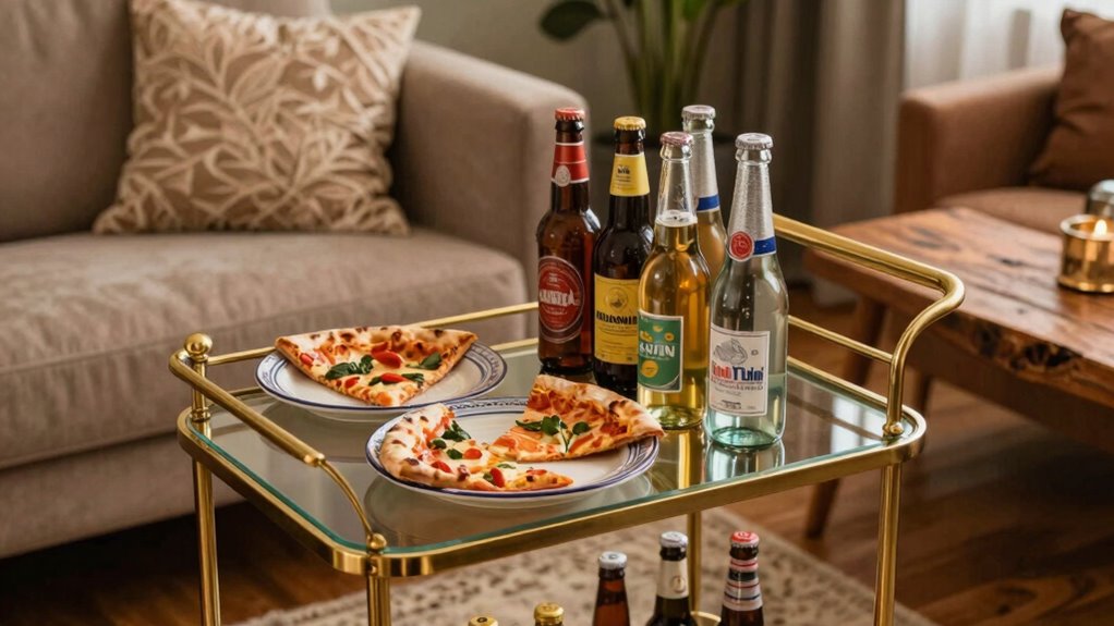 bar cart for pizza nights
