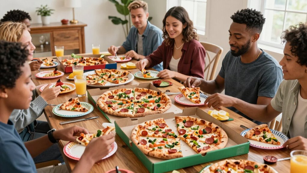 buffet tables simplify pizza parties