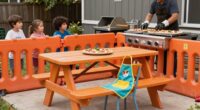 child safe backyard pizza area