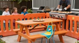 child safe backyard pizza area