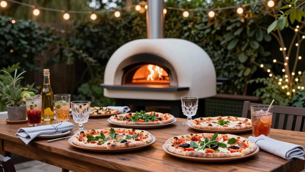elevated outdoor pizza presentation