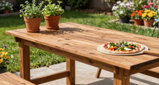 functional spacious outdoor pizza table