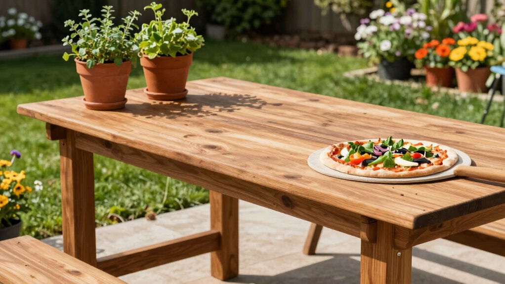 functional spacious outdoor pizza table