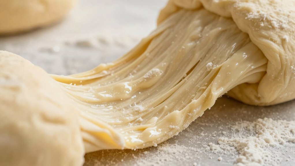 gluten development improves stretchability