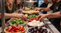 interactive pizza topping station