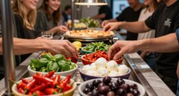 interactive pizza topping station