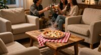 intimate pizza night gathering