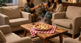 intimate pizza night gathering