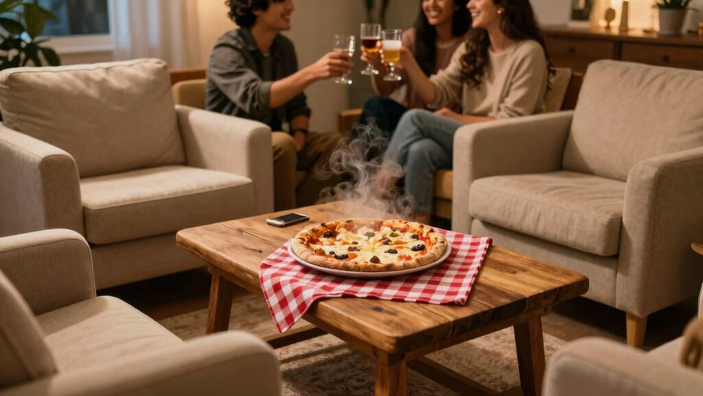 intimate pizza night gathering