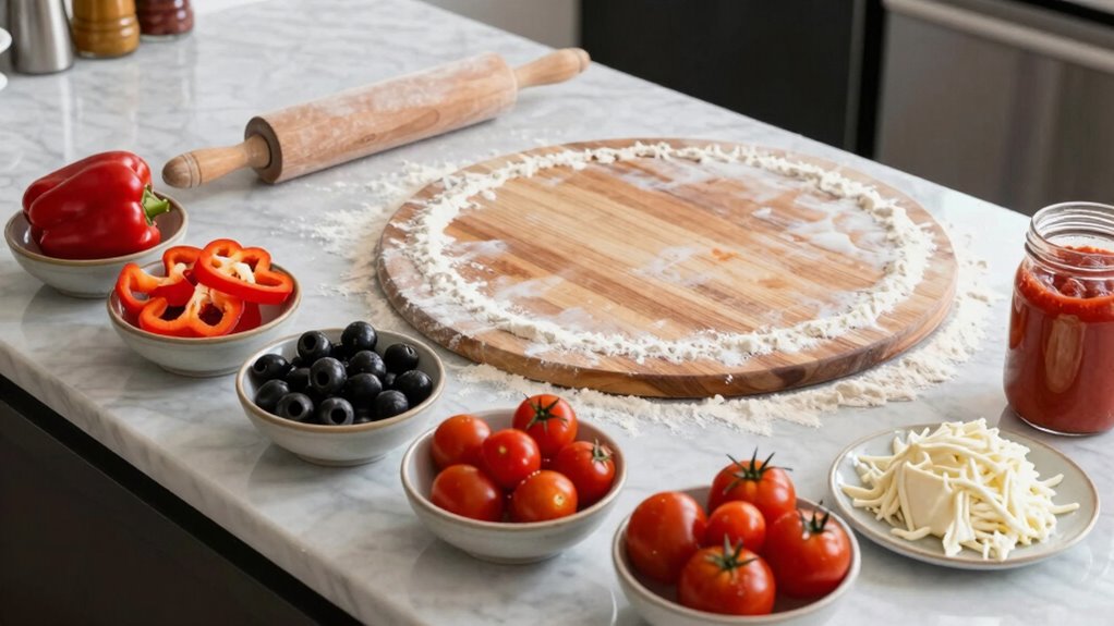 organized efficient pizza prep