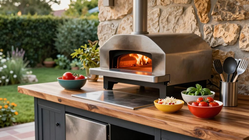 organized outdoor pizza prep