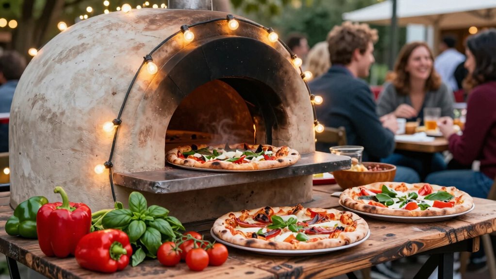 outdoor pizza oven hosting centerpiece