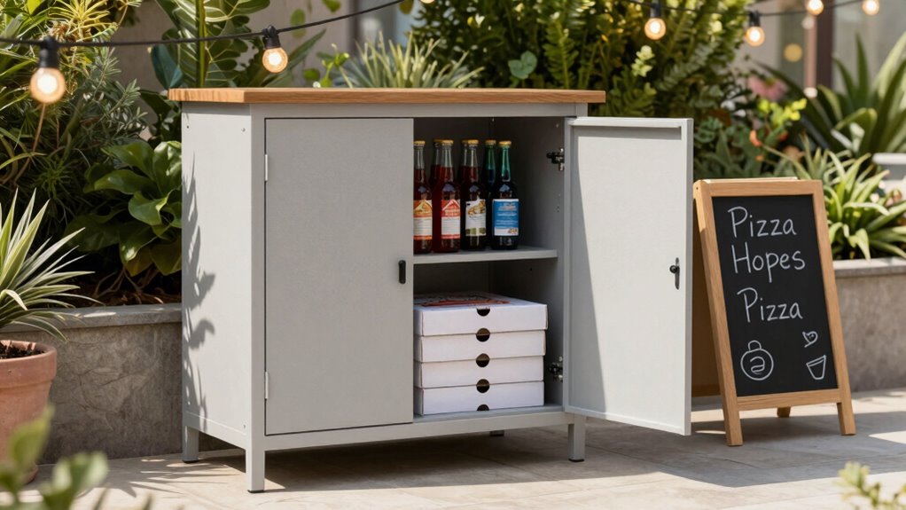outdoor pizza party storage