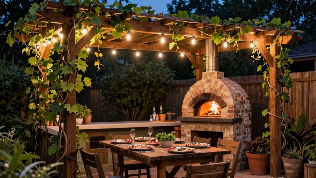 pergola outdoor lighting landscaping