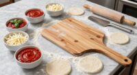 professional looking homemade pizza preparation