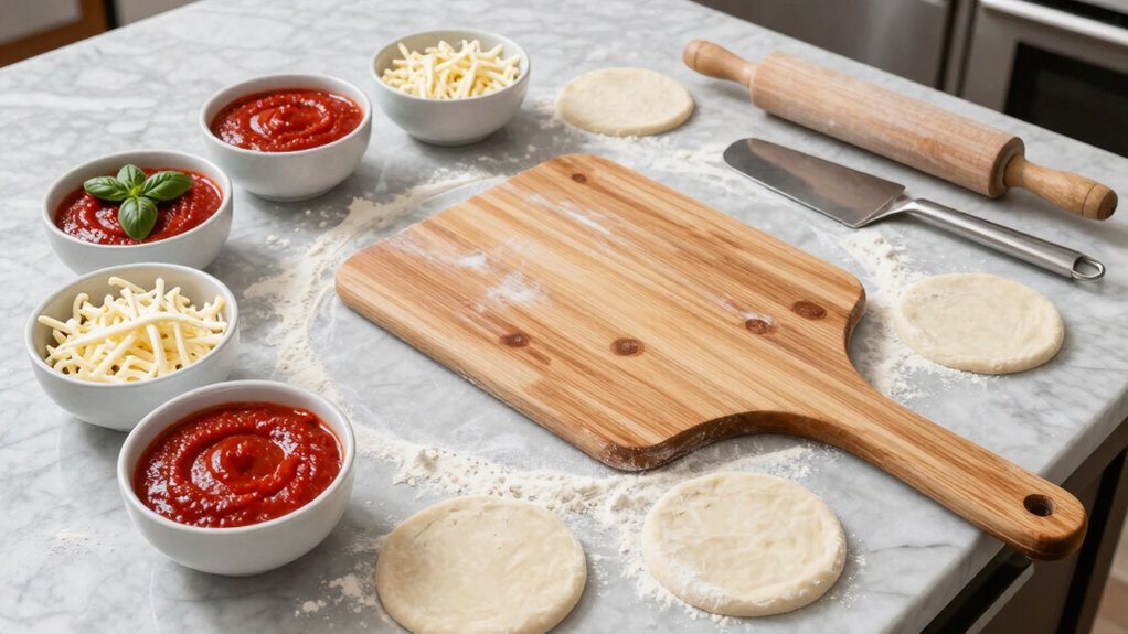 professional looking homemade pizza preparation