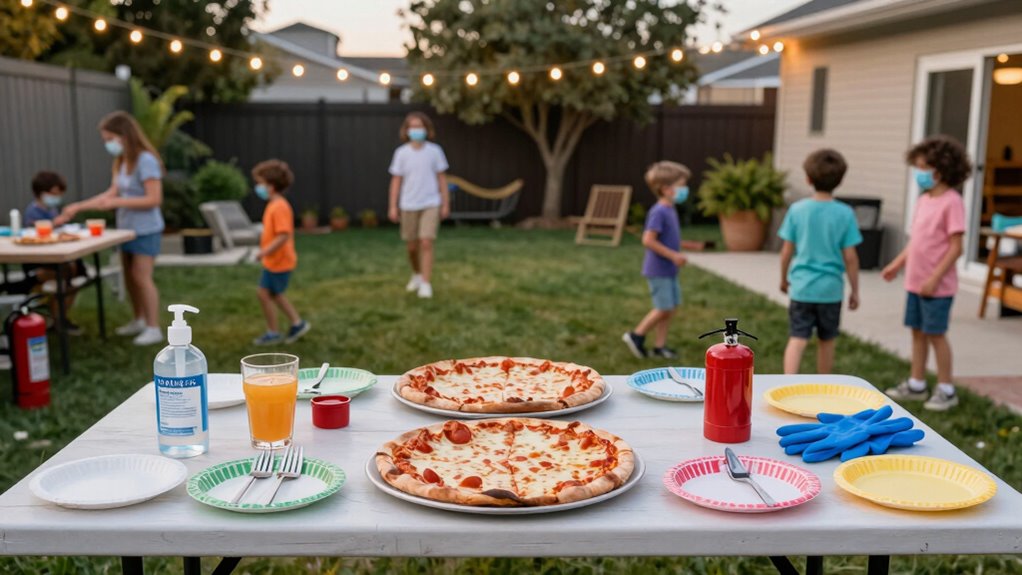 safe pizza party setup