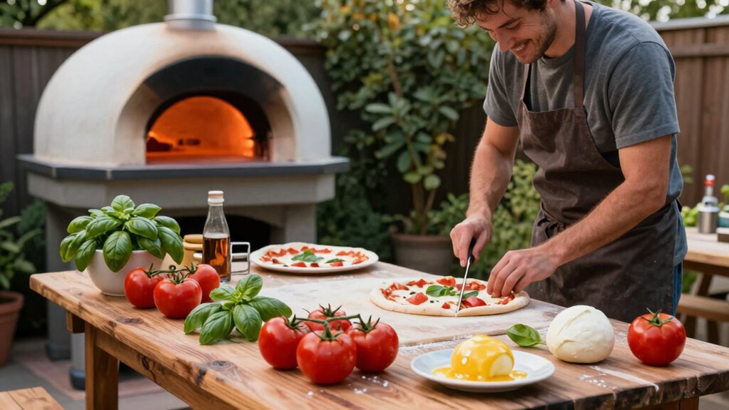 streamlined backyard pizza making