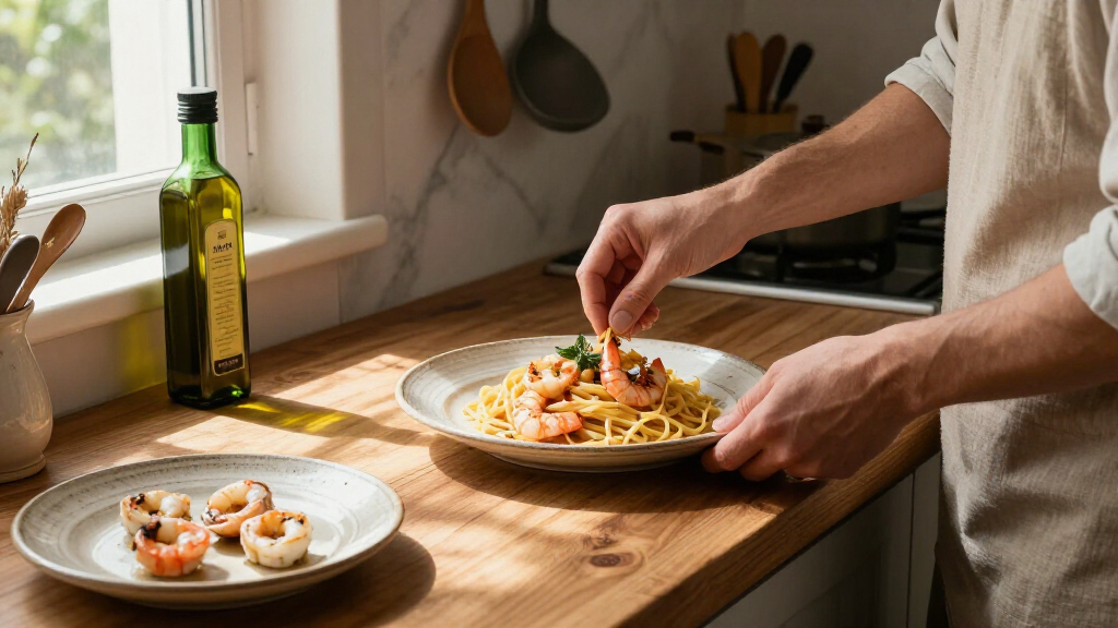 Pasta Con Scampi E «Ferfelloni»